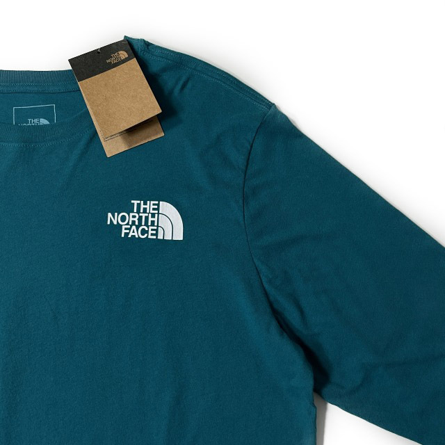 1円～!売切!【正規新品】THE NORTH FACE◆L/S BOX NSE TEE 長袖 Tシャツ ロンT US限定 ボックスロゴ 男女兼用 キャンプ(L)青② 180902-5_画像6