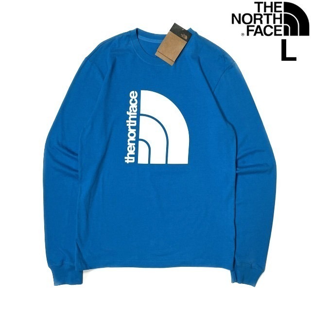 1円～!売切!【正規新品】THE NORTH FACE◆L/S COORDINATES TEE 長袖 Tシャツ ロンT US限定 立体ロゴ 上質 アウトドア(L)青 180902-5_画像1