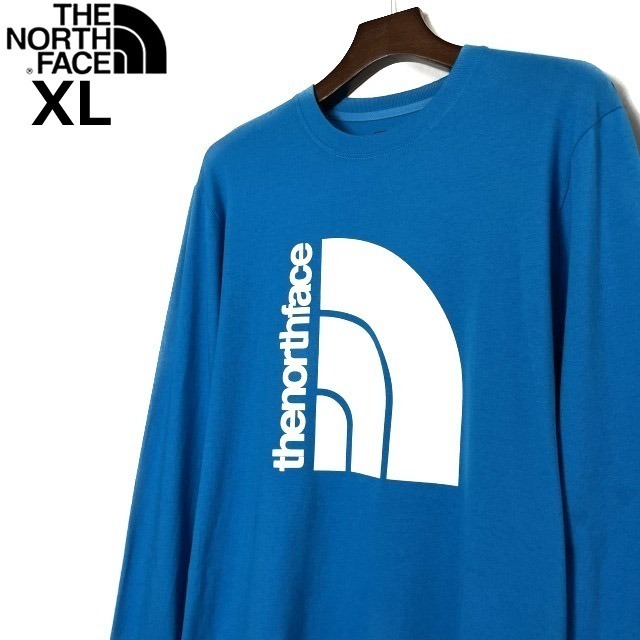 1円～!売切!【正規新品】THE NORTH FACE◆L/S COORDINATES TEE 長袖 Tシャツ ロンT US限定 立体ロゴ 上質 アウトドア(XL)青 180902-5_画像2