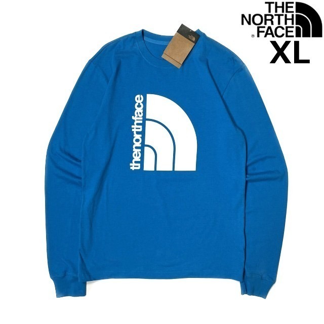 1円～!売切!【正規新品】THE NORTH FACE◆L/S COORDINATES TEE 長袖 Tシャツ ロンT US限定 立体ロゴ 上質 アウトドア(XL)青 180902-5_画像1