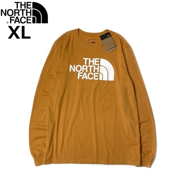 1円～!売切!【正規新品】THE NORTH FACE◆L/S HALF DOME TEE 長袖 Tシャツ ロンT US限定 男女兼用 コットン キャンプ(XL)オレンジ 180902-5_画像3