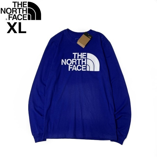 1 jpy ~! selling up![ regular new goods ]THE NORTH FACE*L/S HALF DOME TEE long sleeve T shirt long T US limitation man and woman use cotton camp (XL) blue 180902-5