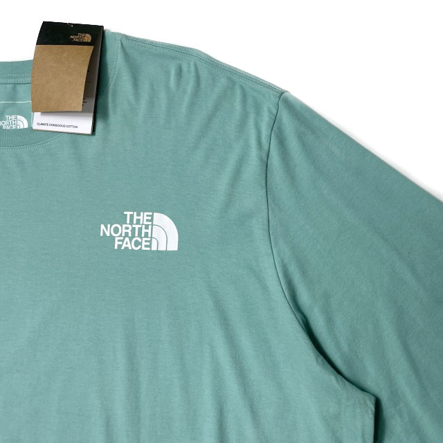 1円～!売切!【正規新品】THE NORTH FACE◆L/S THROWBACK TEE 長袖 Tシャツ ロンT US限定 ビッグロゴ 男女兼用 キャンプ(3XL)緑 180902-5_画像6