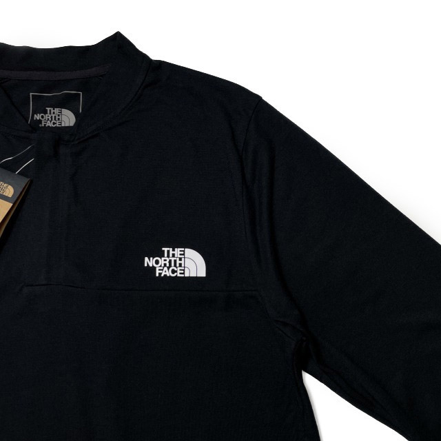 1円～!売切!【正規新品】THE NORTH FACE◆ACTIVE TRAIL HENLEY 長袖 Tシャツ US限定 軽量 ハーフジップ スポーツ キャンプ(M)黒 180902-10_画像4