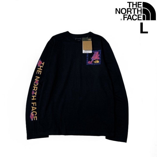 1円～!売切!【正規新品】THE NORTH FACE◆L/S CNY RECYCLED TEE 長袖 Tシャツ ロンT US限定 ボックスロゴ トラ 上質 袖ロゴ(L)黒 180902-20_画像1