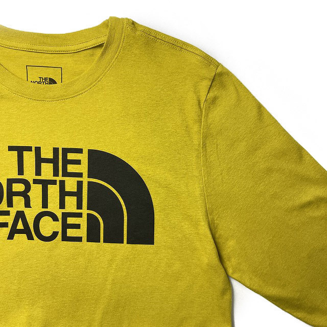 1円～!売切!【正規新品】THE NORTH FACE◆L/S HALF DOME TEE 長袖 Tシャツ ロンT US限定 ハーフドームロゴ 男女兼用(L)黄 180902-18_画像4