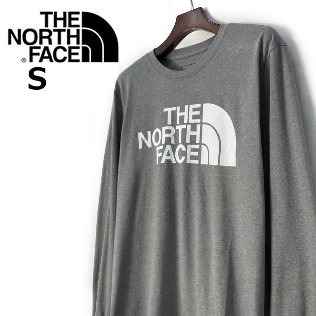 1円～!売切!【正規新品】THE NORTH FACE◆L/S HALF DOME TEE 長袖 Tシャツ ロンT US限定 ハーフドームロゴ 男女兼用(S)グレー 180902-18_画像2