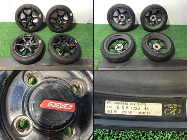 社外アルミ ホイール 4本セット 16インチ RAYS レイズ 16×5.5J +45 PCD 100- 4H 4穴 165/50R16 軽自動車 コペン 等_画像1