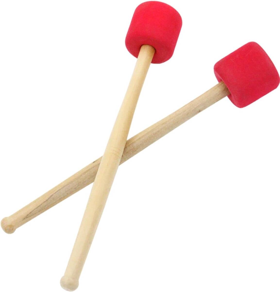  bass drum mallet 2 pcs set drum stick mallet brass band gong EVA marching gong timpani large futoshi hand drum ( red )