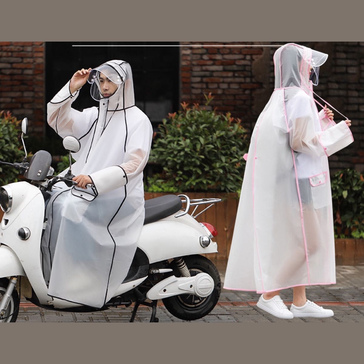 レインコート  自転車 バイク カッパ XL フード ロング リュックにも対応 雨具 軽量 通勤 梅雨対策 男女兼用 防風 防水