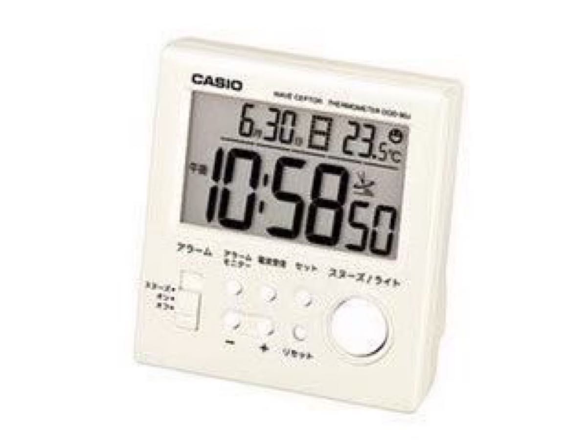 CITIZEN シチズン CASIO カシオ 置き時計 2個セット 目覚まし時計 電波 デジタル 温度 湿度 カレンダー 六曜表示