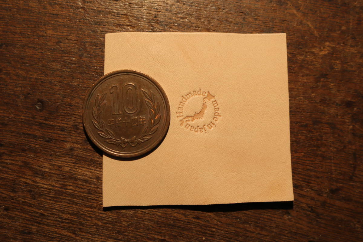 日本地図 Handmade 円形 No.76 レザークラフト 打刻印 手打ち刻印 メタルスタンプ ヌメ革に　革細工 ハンドメイドに　オリジナルデザイン