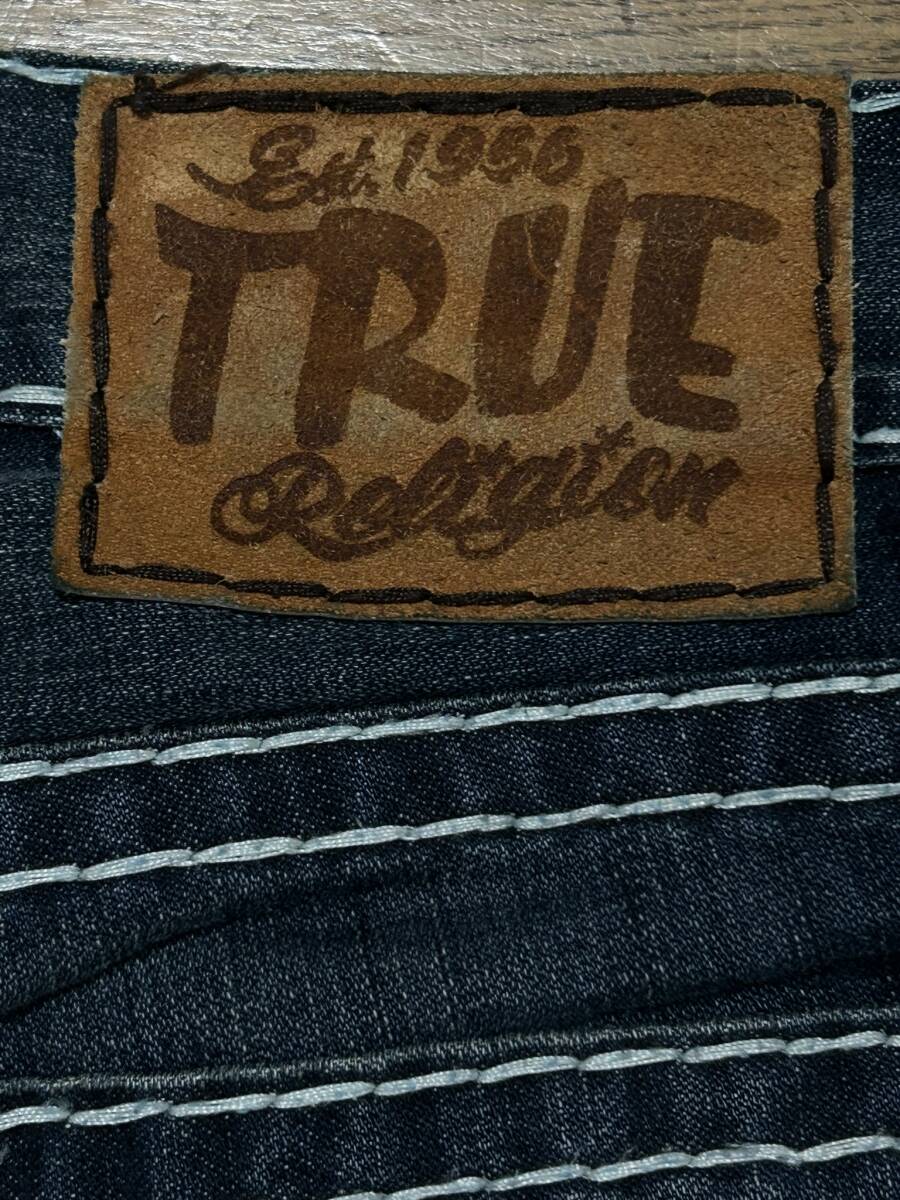 ※TRUE RELIGION トゥルーレリジョン BOBBY SUPERT デニムパンツ 濃いめインディゴ 未裾直 米国製 28 　　　　 BJBD.E_画像6