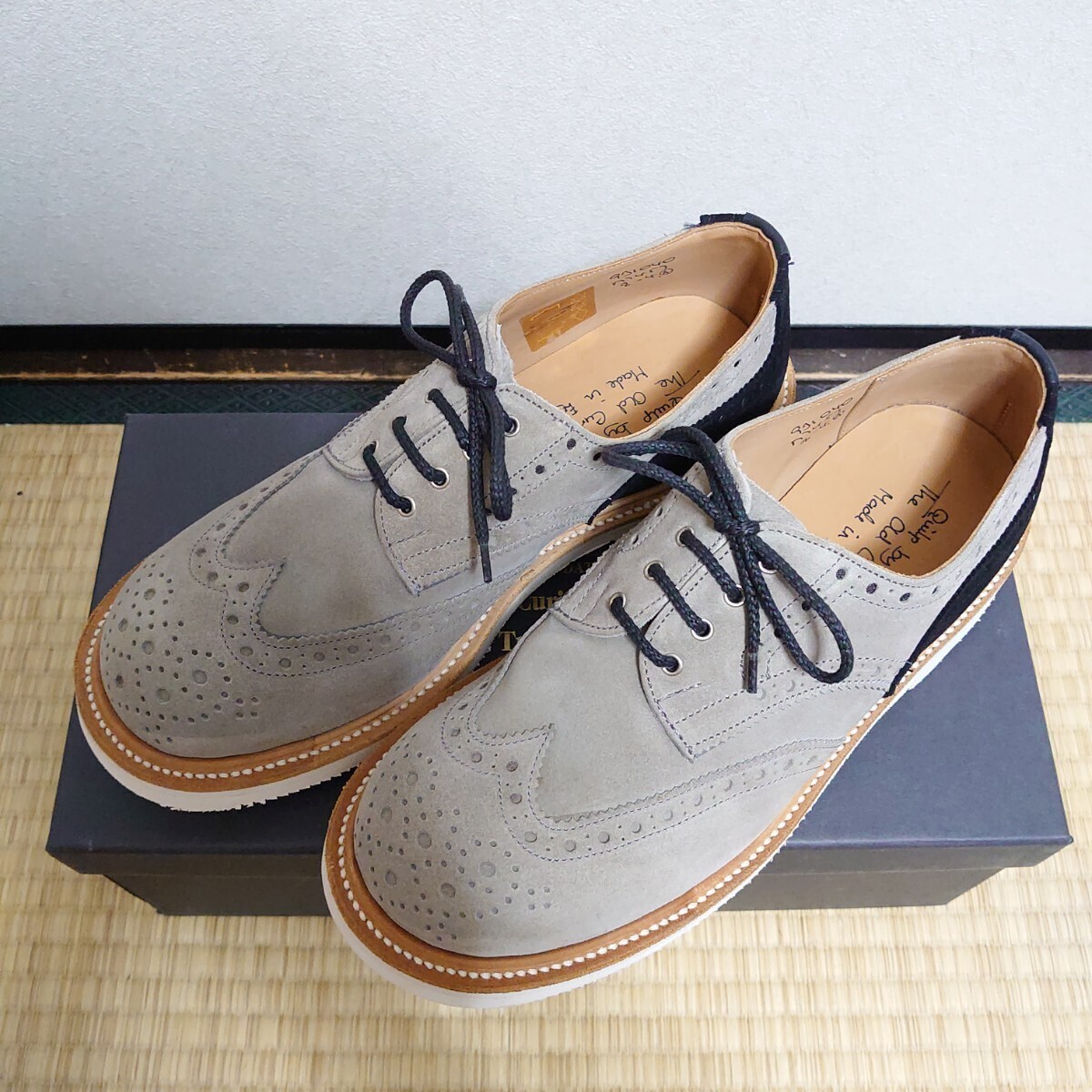 別注 希少カラー quilp by Tricker's M7457 クイルプ バイ トリッカーズ スエード Trickers フルブローグシューズ イギリス製 英国製_画像1