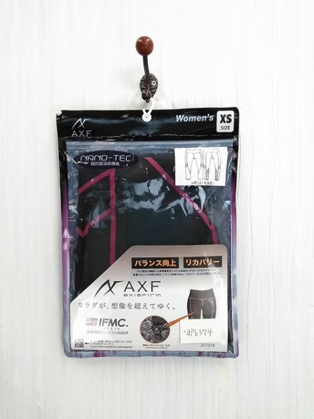 ap6374-2 ○送料無料 新品 AXF axisfirm アクセフ レディース レギンス XSサイズ ブラック 7分丈 カラーステッチ 伸縮性 薄手 ボトムス_画像9