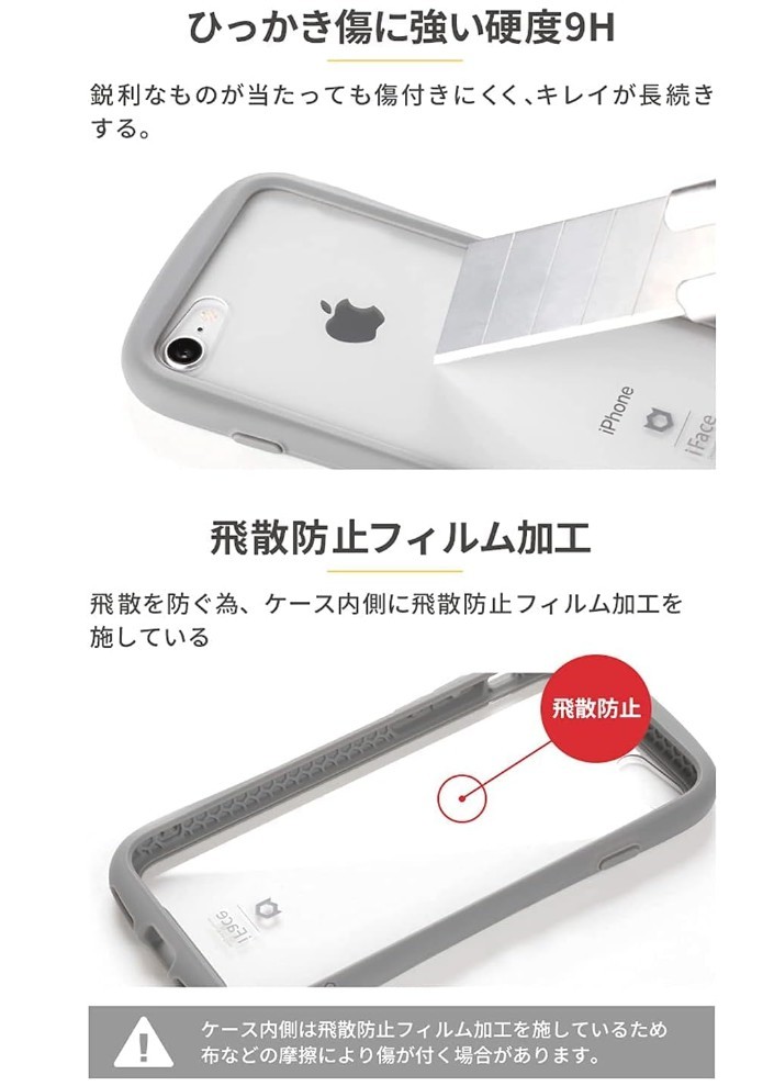 送料無料 未使用 iFace iPhone 14 専用 ケース クリア 強化ガラス ブルー アイフェイス iphone14 用 カバー 韓国 耐衝撃 透明の画像3