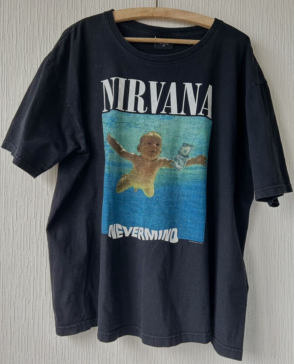90\'s Vintage niruva-naNIRVANA блокировка футболка smeruz gran ji знаменитый супер-скидка редкость 1992 б/у одежда частота /free&easy lightningXL черный 