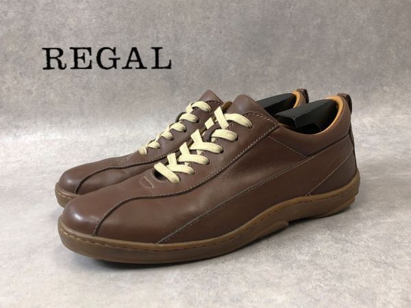 REGAL●25.5cm●本革レザー デザイン スニーカー●リーガル●ブラウンの画像1