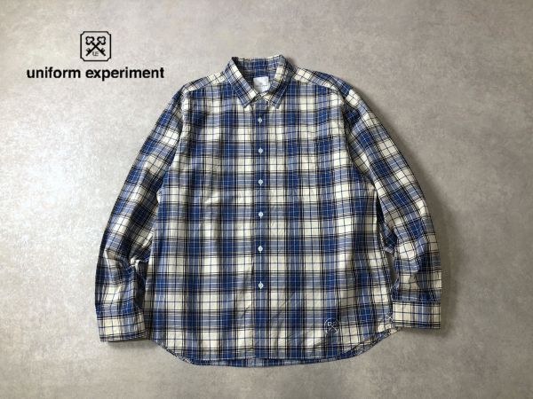 美品・定価2.6万●uniform experiment●オンブレチェック シャツ●SOPHNETの画像1