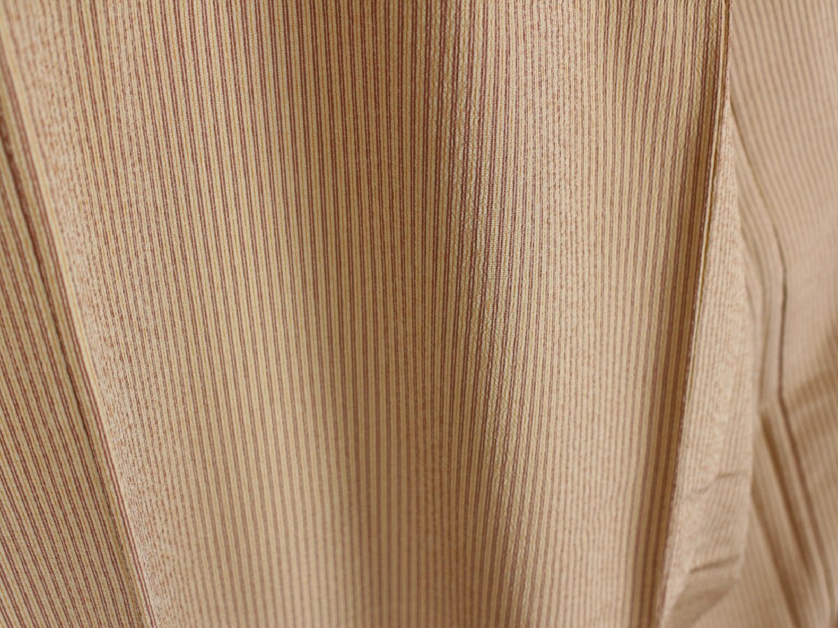 洗える着物【ポリエステル 単衣小紋と名古屋帯×2】縞文様　裄：66cm　e-595_画像5
