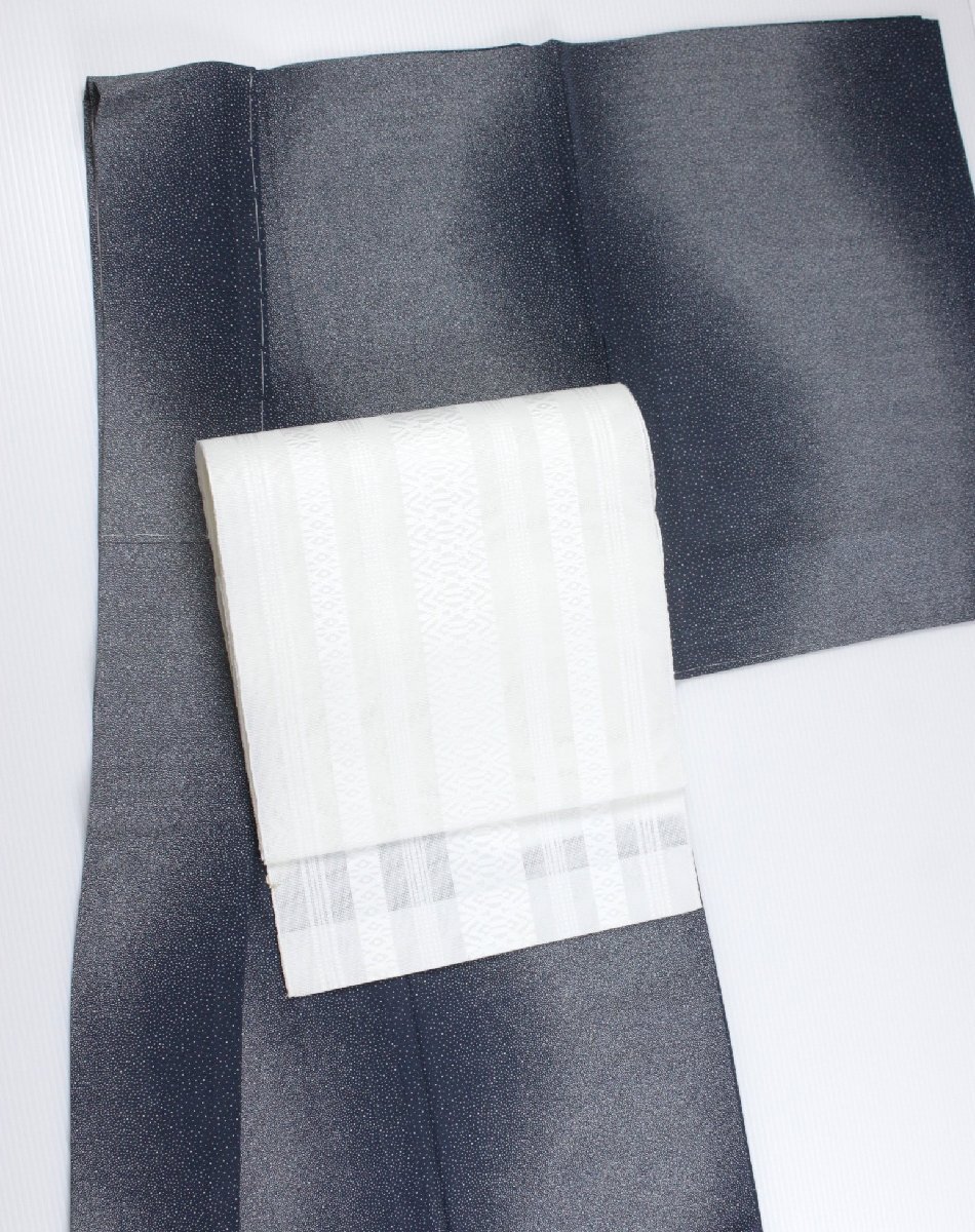 [ polyester .. fine pattern . Nagoya obi. set ]. bokashi obi :. on .. attaching thread attaching .:67.5cm e-598