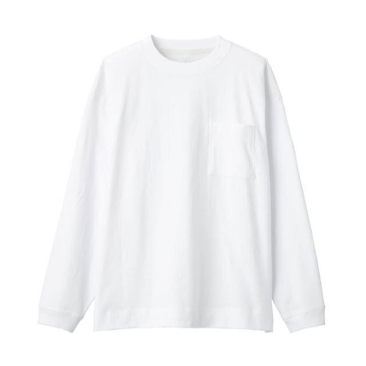 【未使用】無印良品 ポケット付き長袖Tシャツ/白色 Mサイズ
