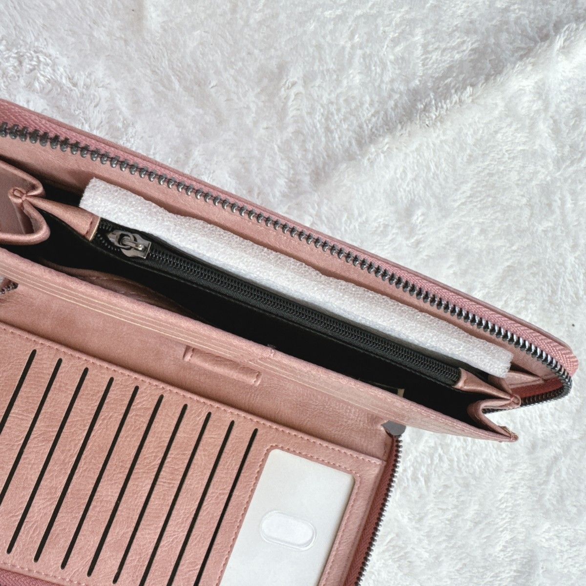 長財布 大容量 多機能 ピンク レトロ PUレザー 上品 可愛い カードケース