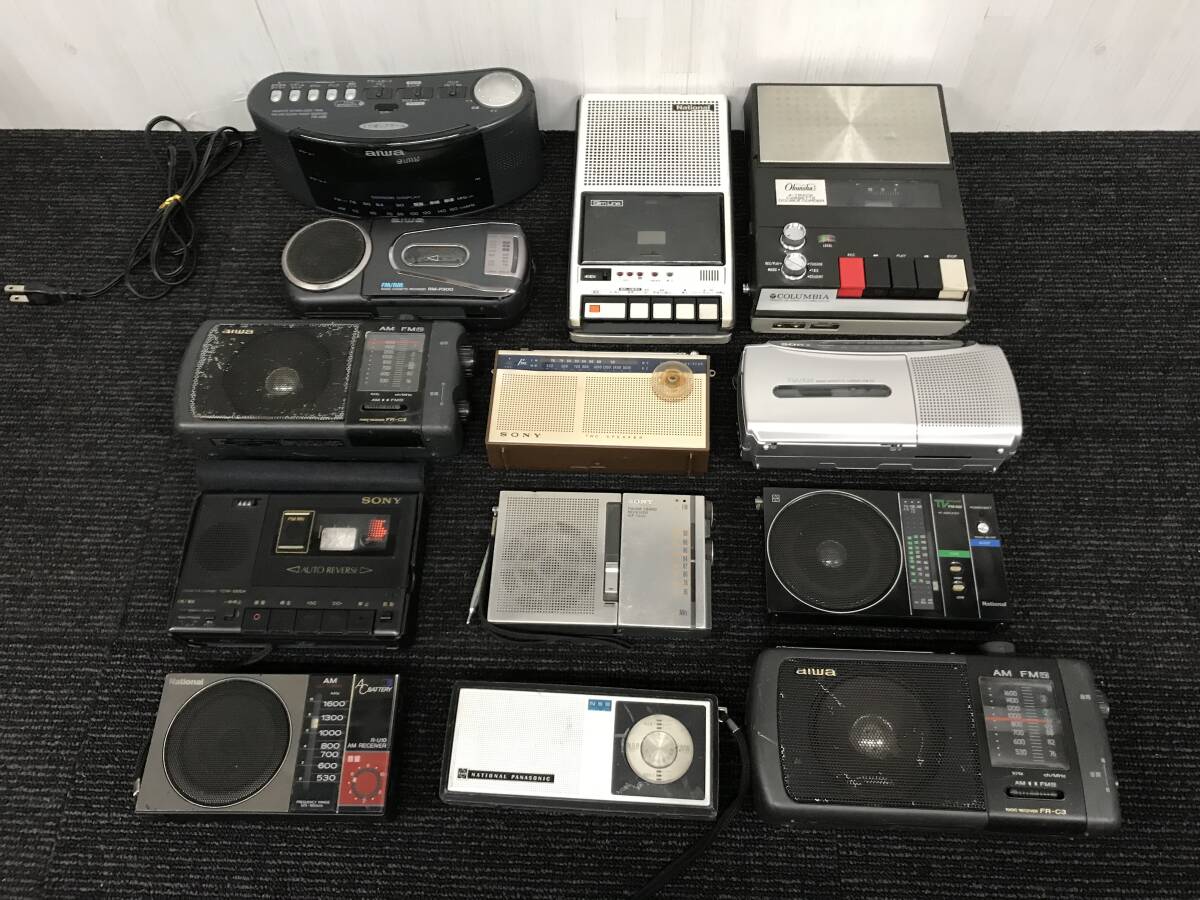 54* radio-cassette radio cassette recorder 13 pcs summarize aiwa/COLUMBIA/SONY/National/Panasonic etc. Showa Retro photograph addition equipped 