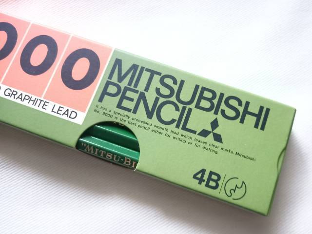未使用 三菱鉛筆 MITSUBISHI PENCIL 9000 4B 1ダース×12箱 144本まとめて 文房具 デッサン 当時物の画像5