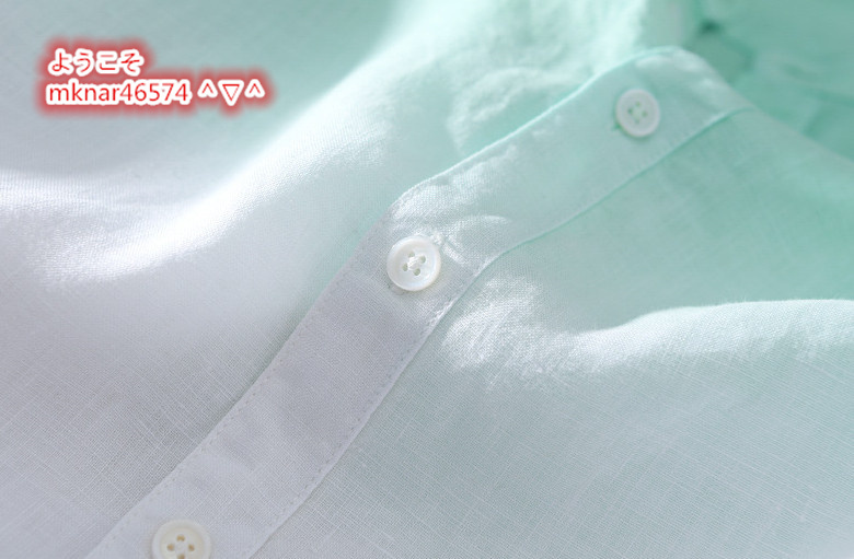 夏新品 半袖Tシャツ メンズ リネン 半袖シャツ 上質 麻100％ ポロシャツ グラデーション 個性 超希少 トップス サマー XL~3XL選択 緑_画像4