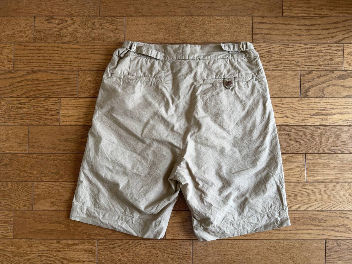 試着のみ|G&F WORKERS|グルカハーフパンツ|コットンリネン|白ベージュ|2タック|M|春夏★ミリタリーショートビームスFアローズPT01GTAデニムの画像3