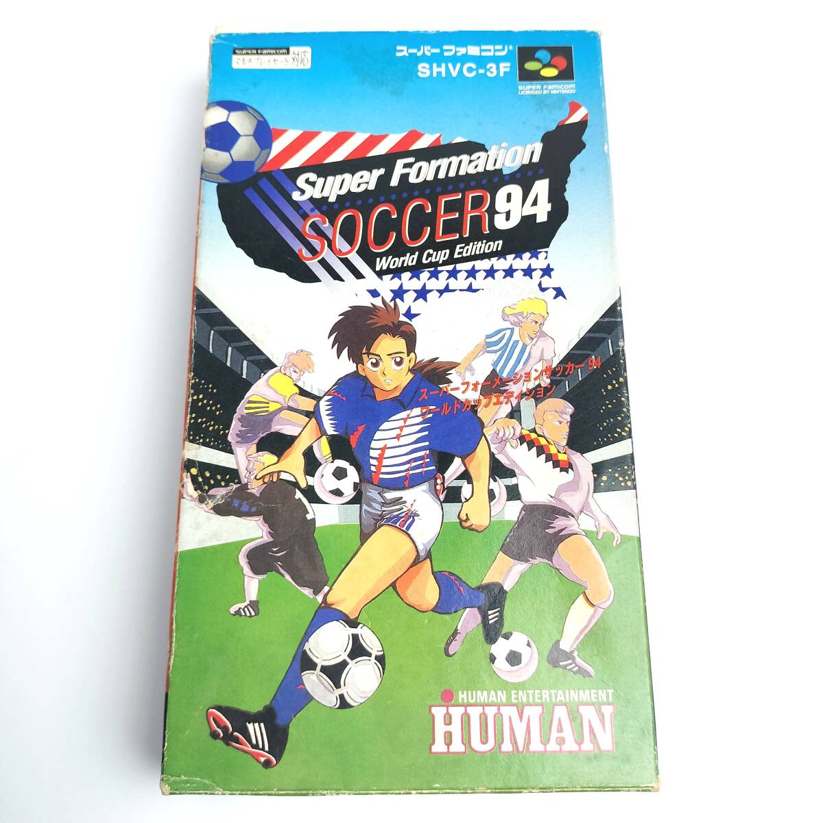 ★一発起動★ スーパーフォーメーションサッカー94 ワールドカップエディション 箱つき 端子清掃済み スーパーファミコン スーファミ_画像1