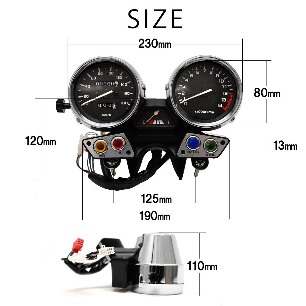 XJR400 4HM 93-94 メーター ユニット スピード メーター スピードメーター タコメーター タコ メーター 純正タイプ バイク カスタム_画像7