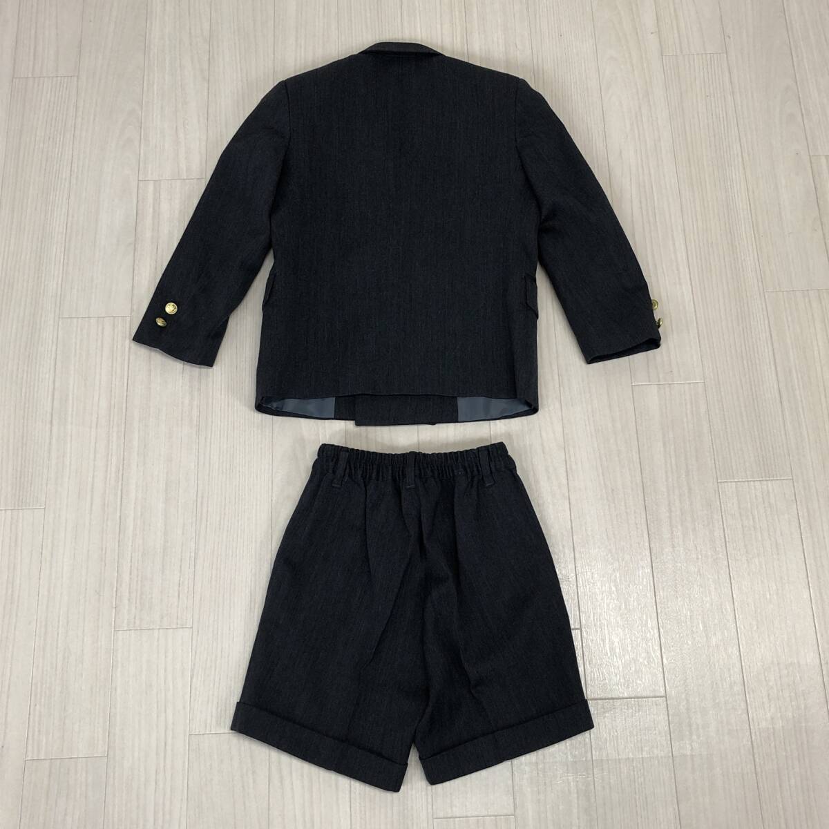 Y1017 beautiful goods BC COLLECTION Kids setup suit long sleeve waist rubber ( the back side ) lining equipped shoulder pad two tuck 120A ash wool 100% The Seven-Five-Three Festival go in . graduation ceremony 
