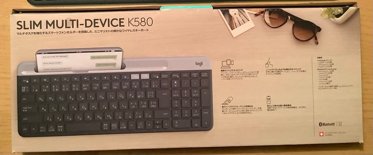 Logicool ワイヤレスキーボード  K580 グラファイト Keyboard Bluetooth キーボード