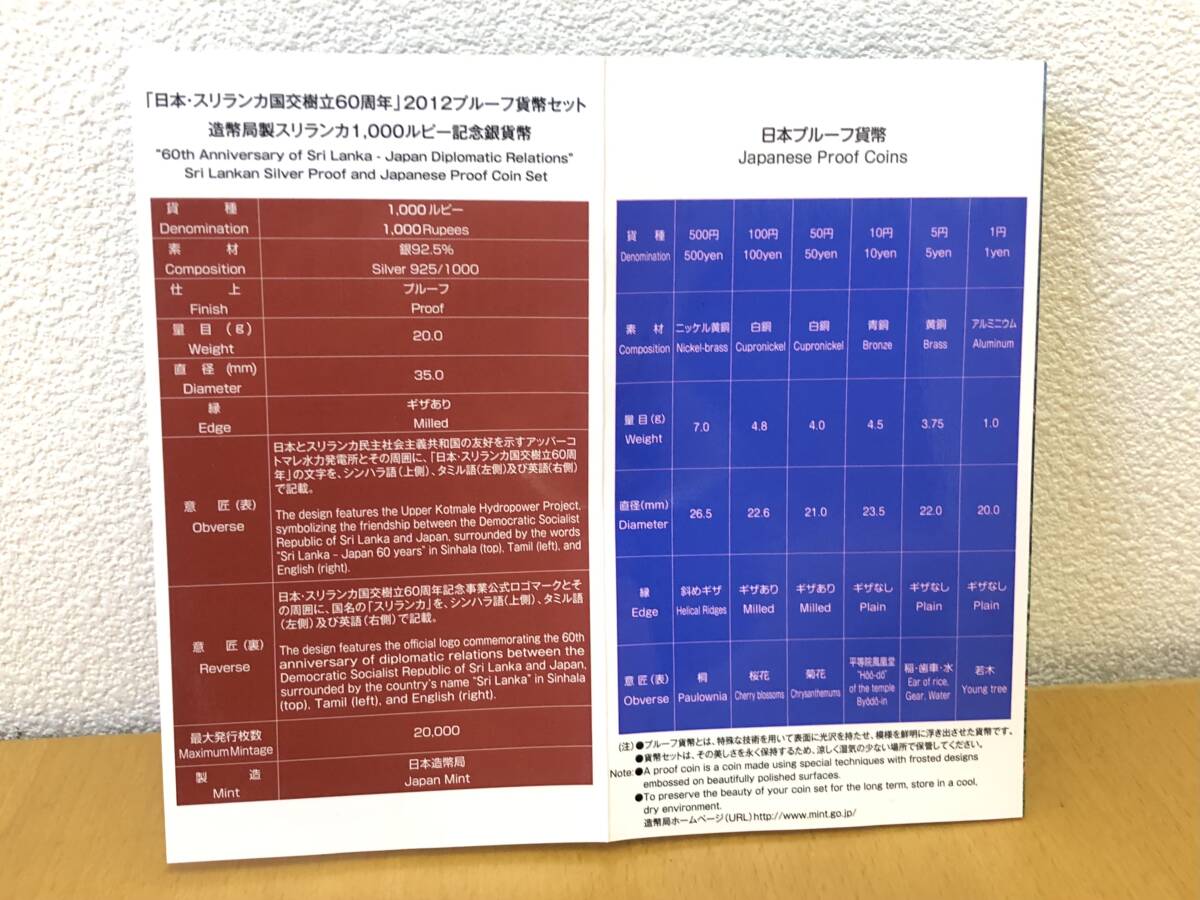 【造幣局】■日本スリランカ国交樹立60周年　2012プルーフ貨幣セット　平成24年　銀メダル入り(約20ｇ)■_画像9