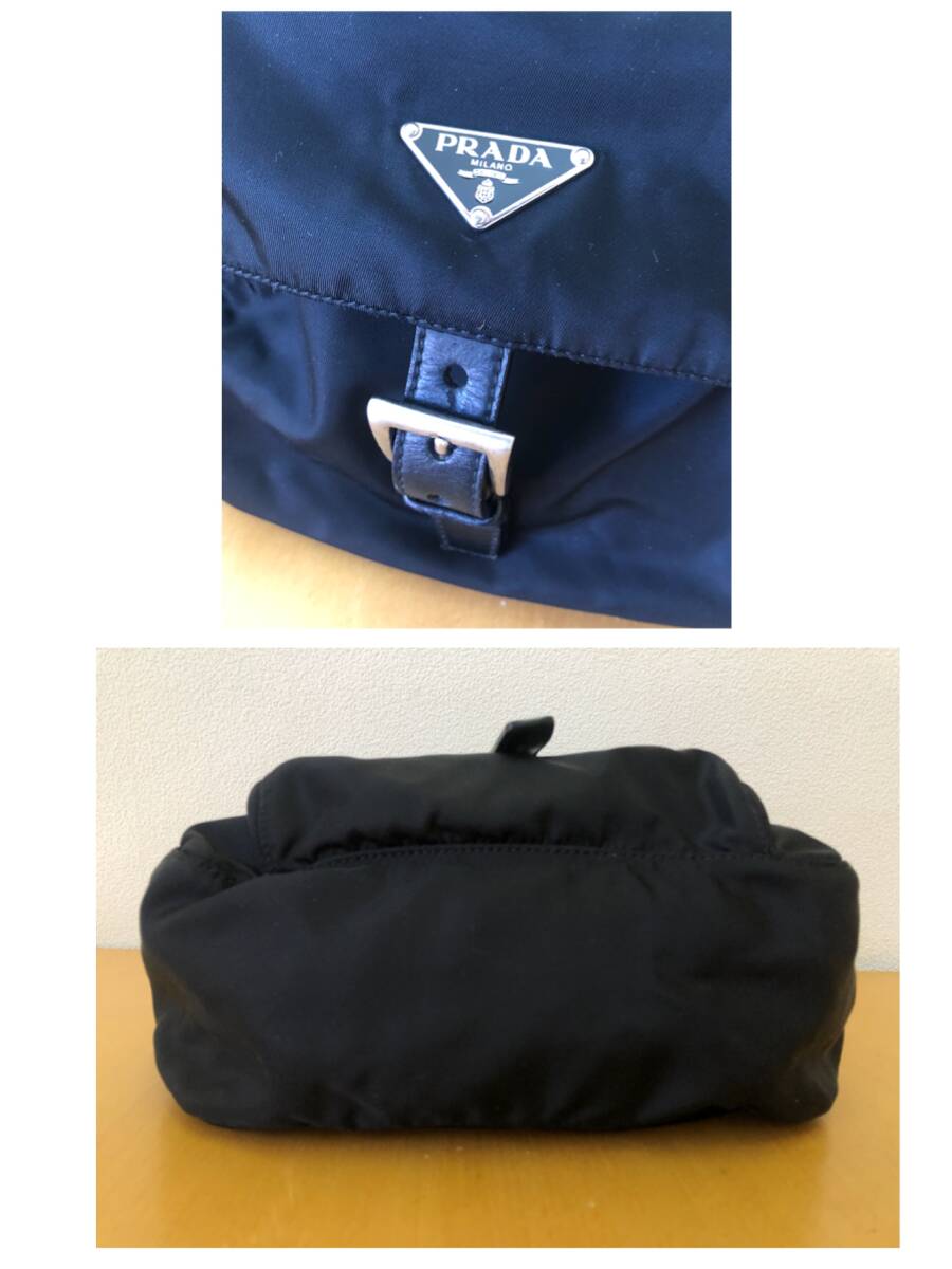 [PRADA]* Prada shoulder bag diagonal .. bag black NERO beautiful goods *