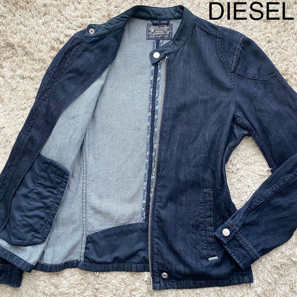 極美品●Lサイズ相当●DIESEL ディーゼル デニムジャケット ジャケット ライダース 長袖 インディゴブルー Gジャン ブルゾン 春 メンズ の画像1