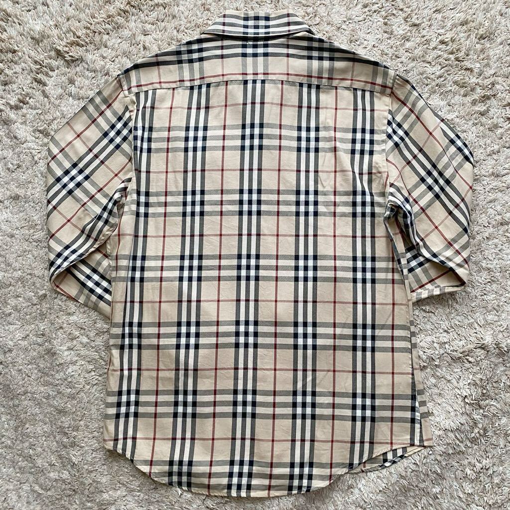  ultimate beautiful goods /L size *BURBERRYBLACKLABEL Burberry Black Label noba check total pattern long sleeve shirt total pattern shirt beige men's spring summer 