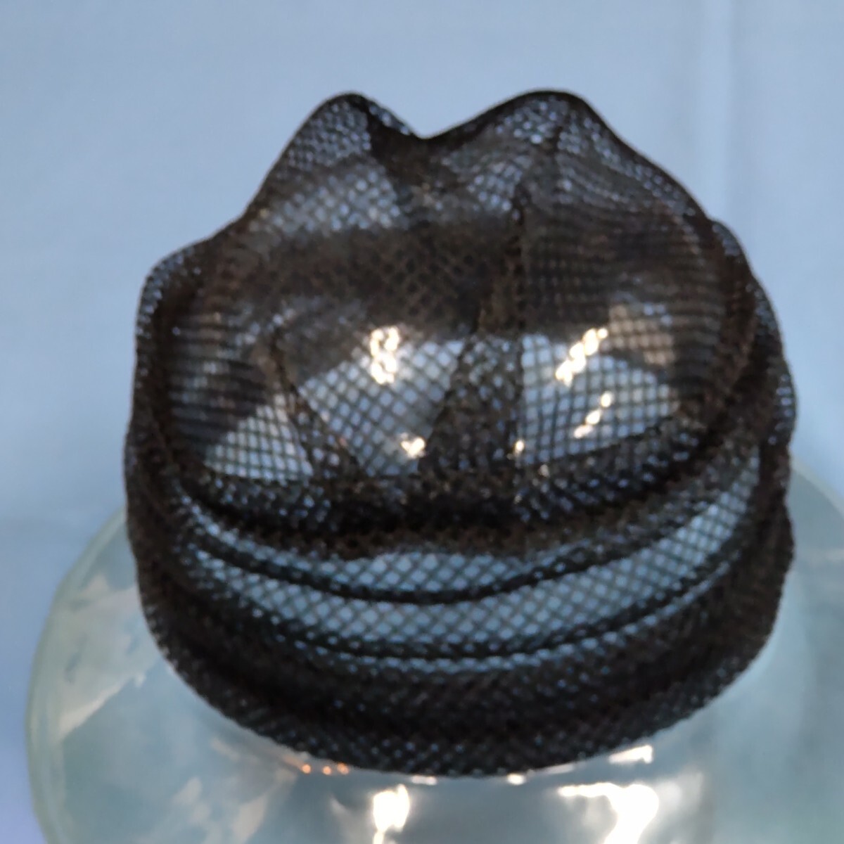 ターバン 帽子 (黒色) メッシュ 軽量 日本製 ヘアロス ヘアケア 抗がん剤治療 医療用帽子 医療用キャップ メッシュ帽子_画像2