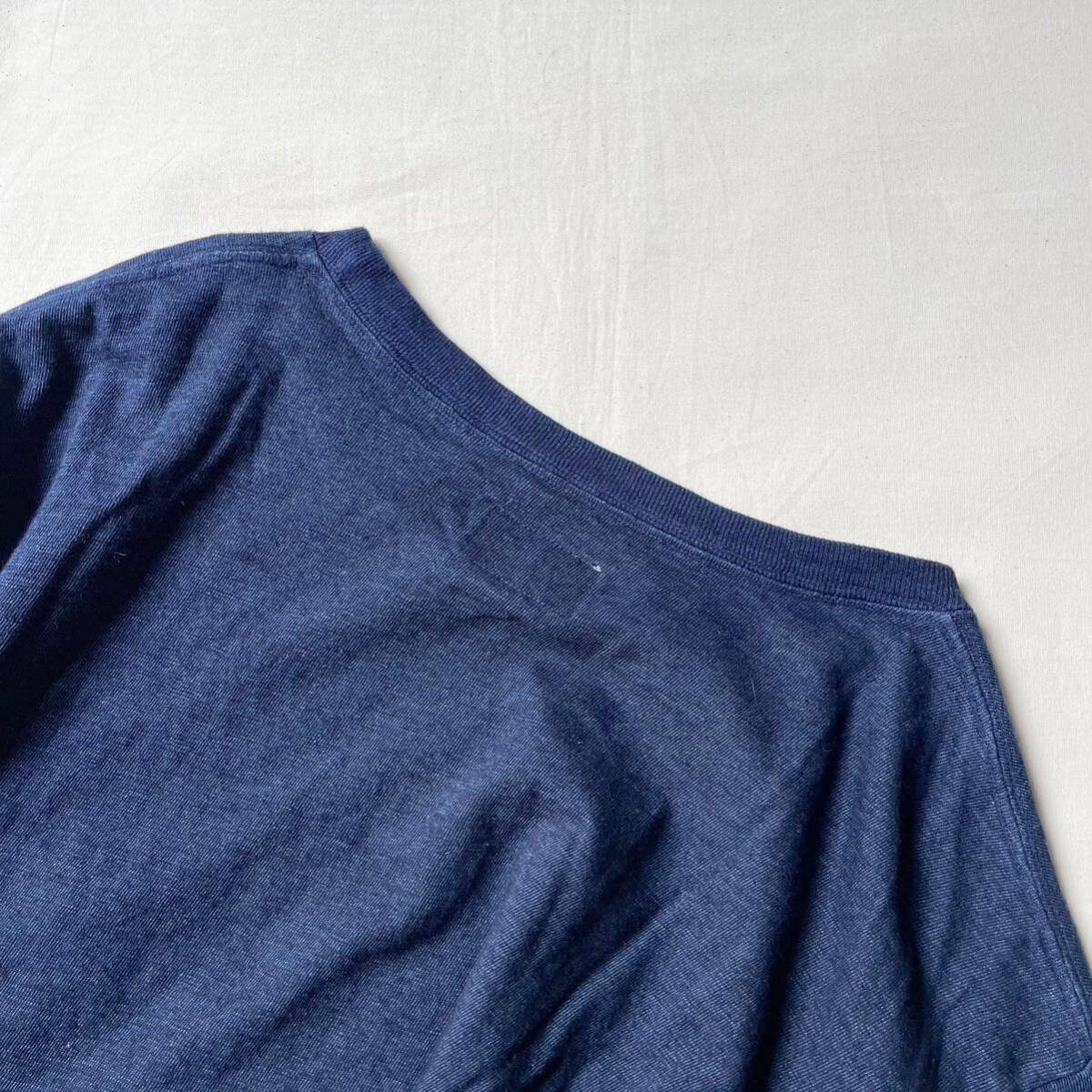 完売サイズ GRAPHZERO インディゴ染 ポケットTシャツ 半袖Tシャツ グラフゼロ XL ロープ染色 日本製 デニム ジーンズ クルーネック_画像7