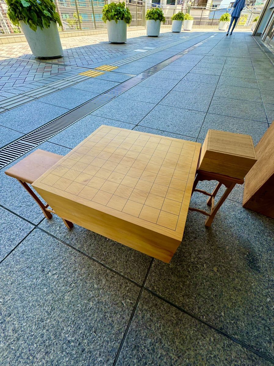 将棋盤 本榧 6寸 本つげ 盛上駒 山峯作 榧駒台_画像2