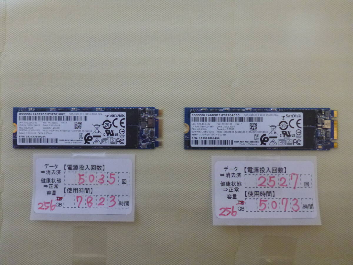  control number T-05018 / SSD / SanDisk / M.2 2280 / 256GB / 5 piece set /.. packet shipping / data erasure ending / junk treatment 