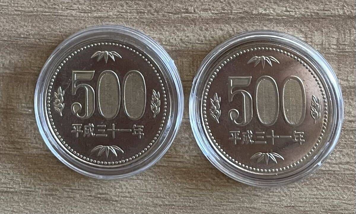 500円硬貨 平成31年ロール出しの画像1