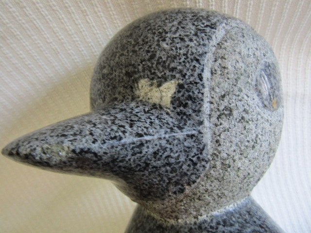 石ペンギン親子　　ペンギン　　石像　　　 同画像が複数載せてありますが　現品は１点のみ 早い者順になります＊ 　庭園　 　　庭_画像6