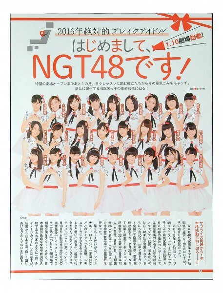 AH385 NGT48（本間日陽 高倉萌香 荻野由佳 中村歩加 奈良未遥 西村菜那子 西潟茉莉奈 清司麗菜◆切り抜き 5ページ 切抜き 水着 ビキニ_画像1