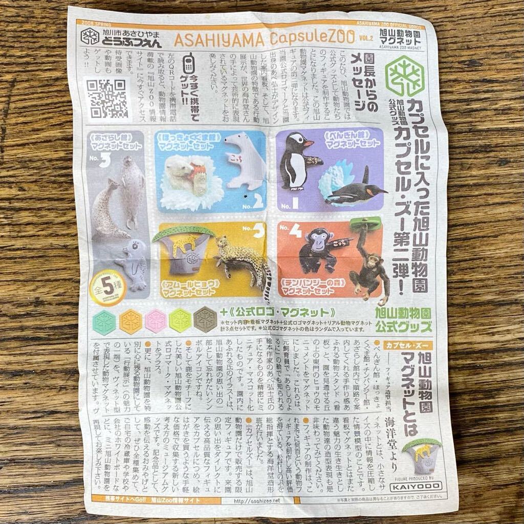 希少 2008年 旭山動物園カプセル?ズー Vol.2 アムールヒョウ No.5 マグネットセット 海洋堂 ガチャ ASAHIYAMA ZOO 公式グッズ KAIYODO