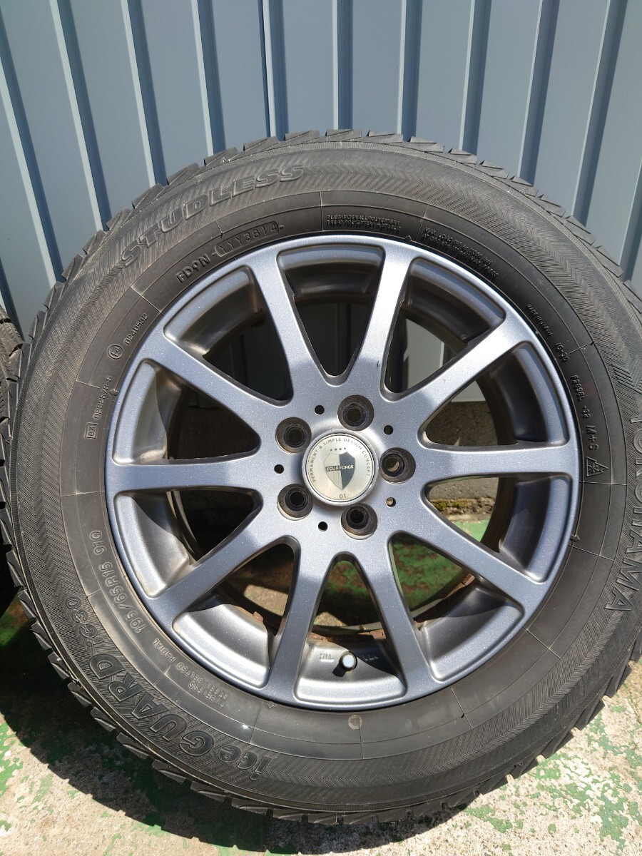 中古タイヤ アルミホイール 3本セット FOUR FORCE 01 195/65R15 15x6J 5 114.3 45_画像5