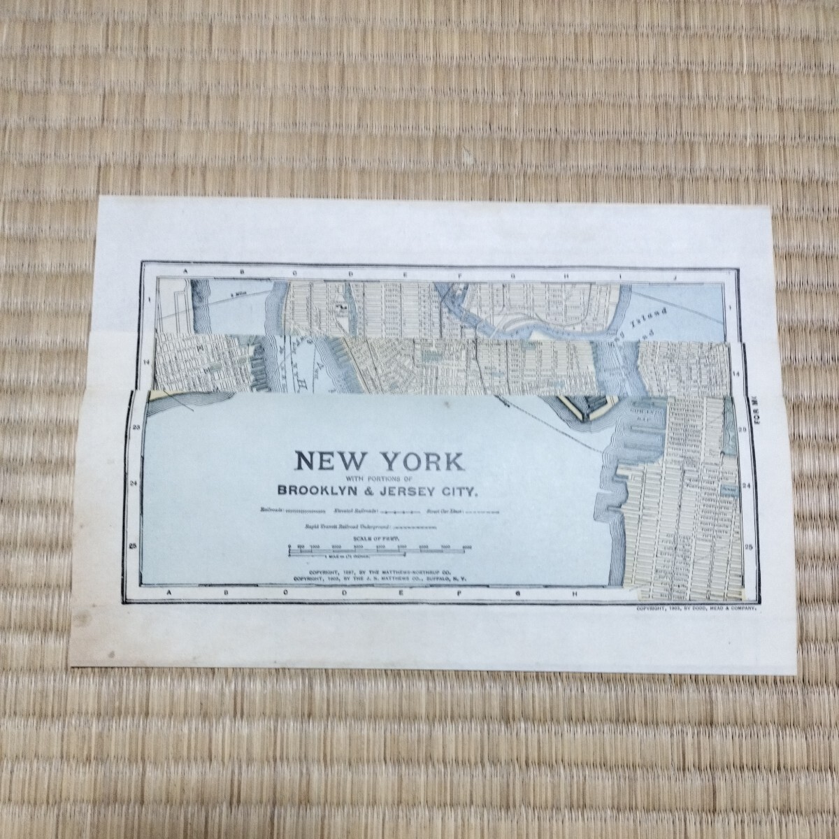 【古地図】1903年発行　アメリカ・ニューヨーク　縦長・折り畳み_画像3