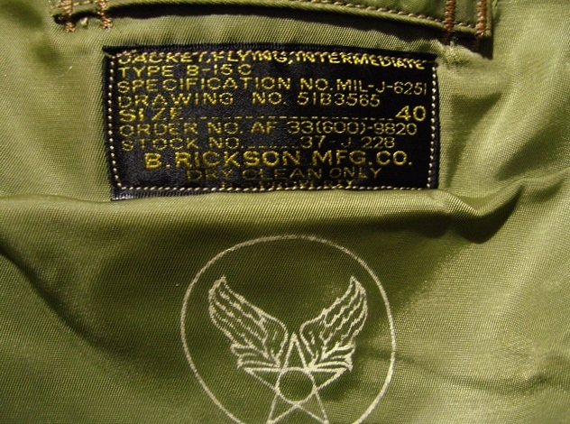BuzzRicksons 東洋 B-15c バズリクソン 40 B15c フライトジャケット M13507 M13508_画像3